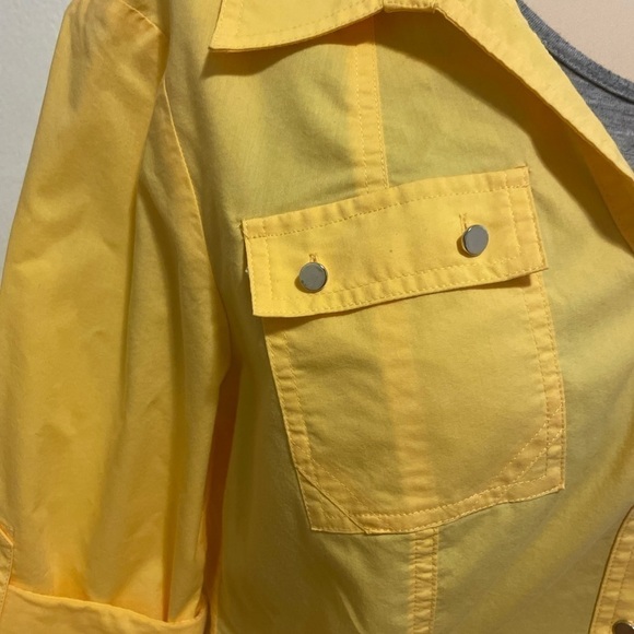 Christopher & Banks Yellow Button Blouse Size Medium - Picture 6 of 14